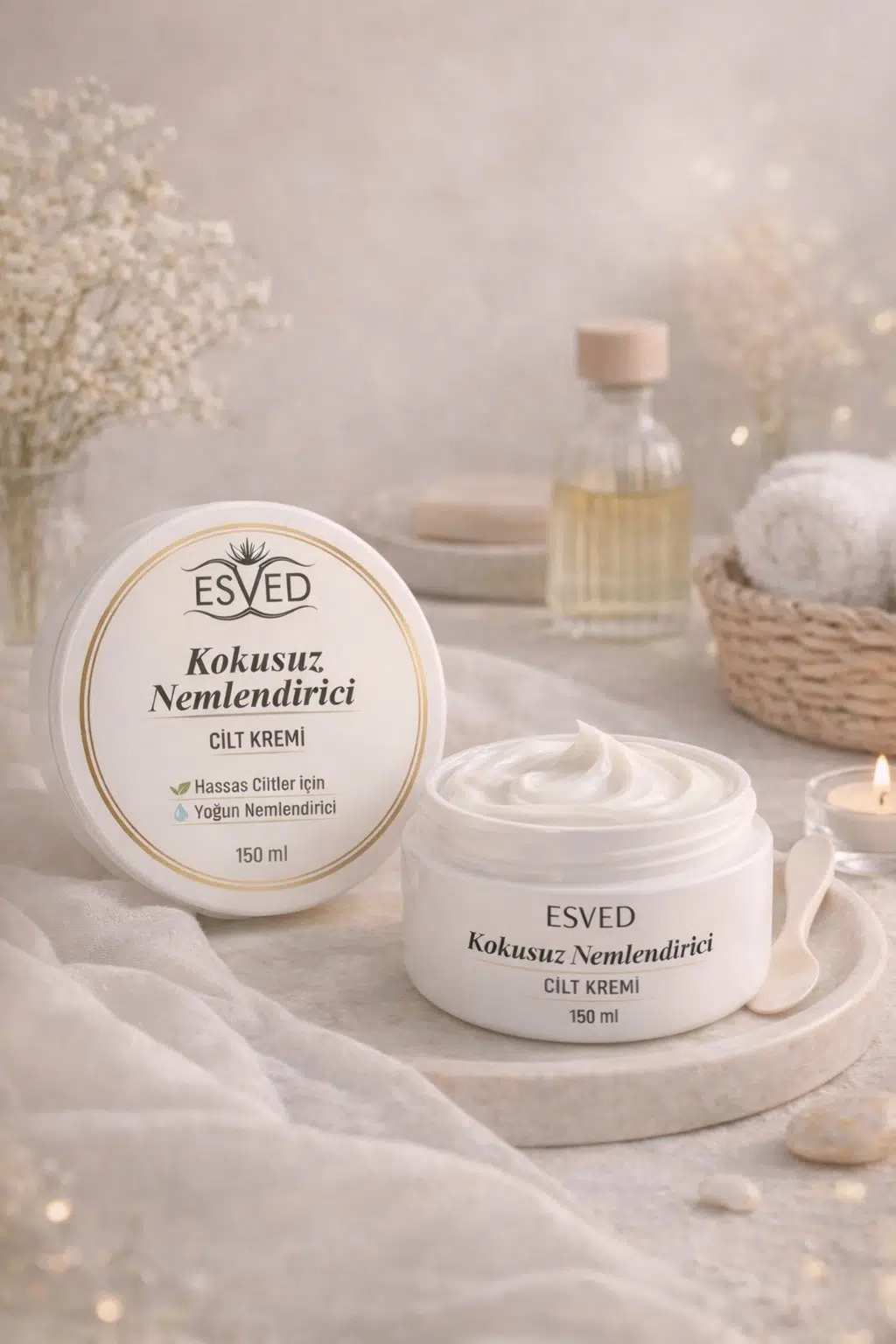 Esved 150 ml Kokusuz Nemlendirici Krem | Hac ve Umre İçin İhram Uyumlu