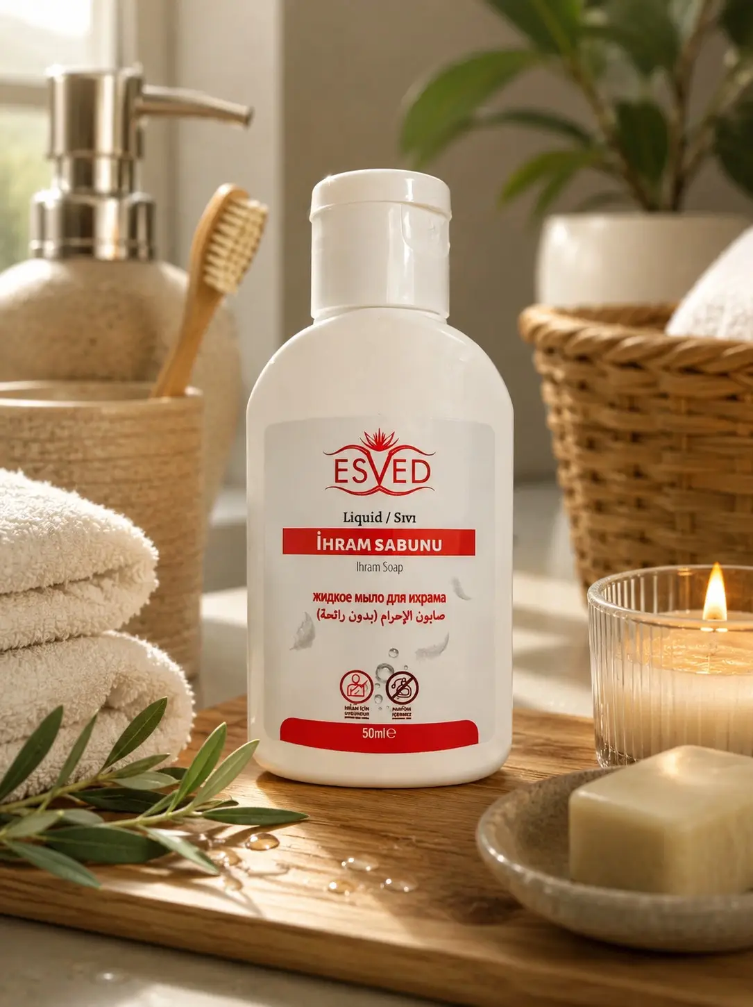 Esved Kokusuz ve Alkolsüz Sıvı Sabun 50 ML Beyaz Şişe