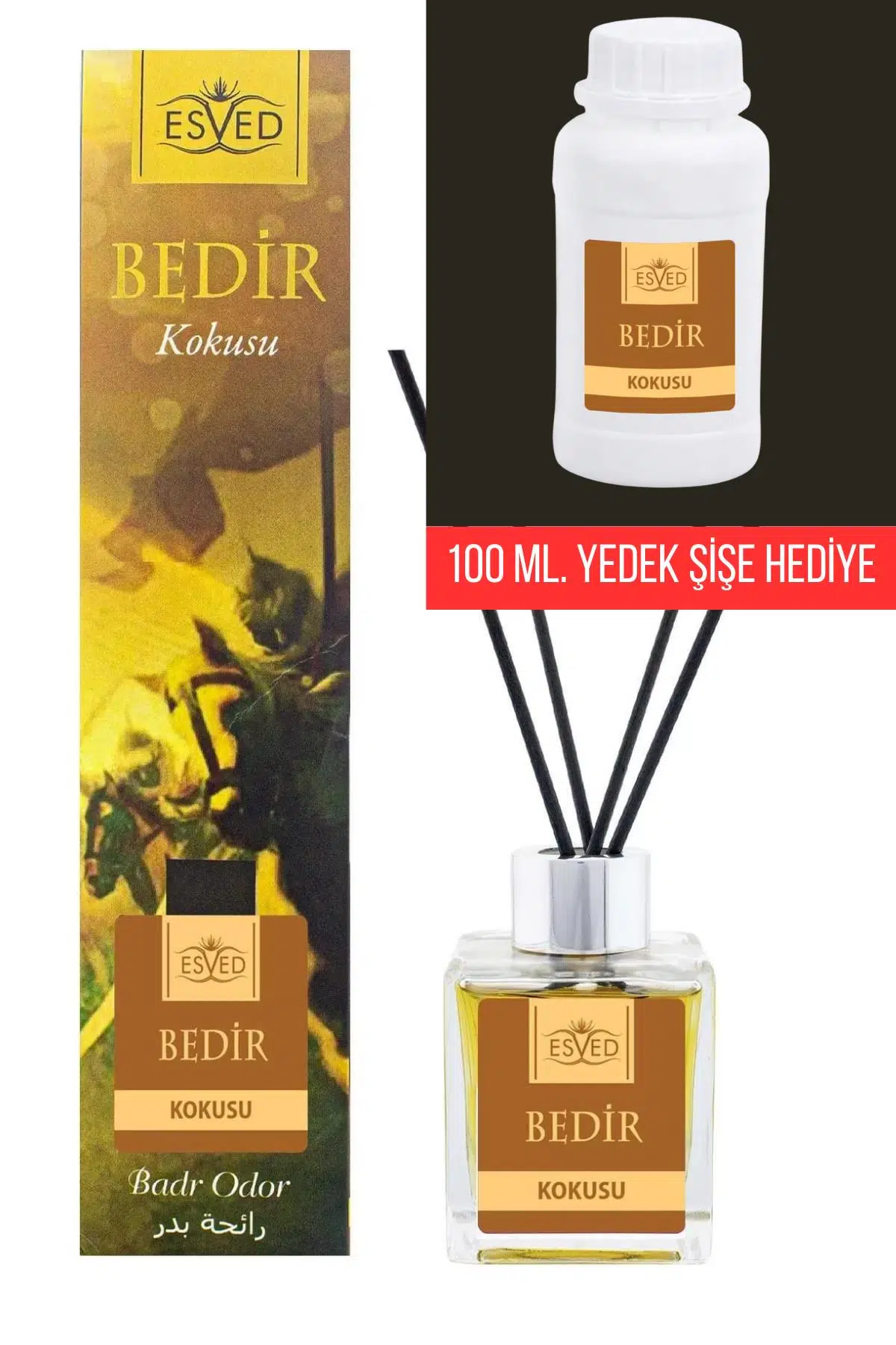 Bedir Kokusu 100 Ml Çubuklu Oda Kokusu Bedir Kokusu 100 ml. yedek dolum şişesi hediyeli Bedir Kokusu 100 Ml Çubuklu Oda Kokusu Bedir Kokusu 100 ml. yedek dolum şişesi hediyeli