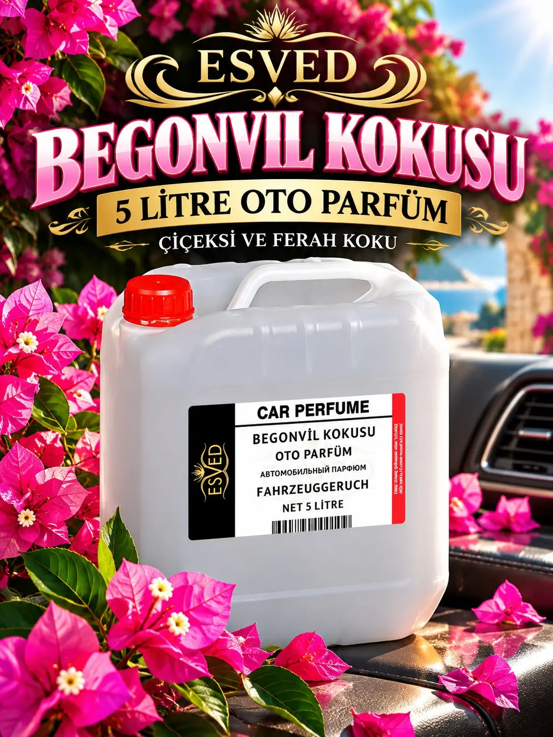 Begonvil Kokusu Araba Kokusu, Oto Parfüm 5 Litre