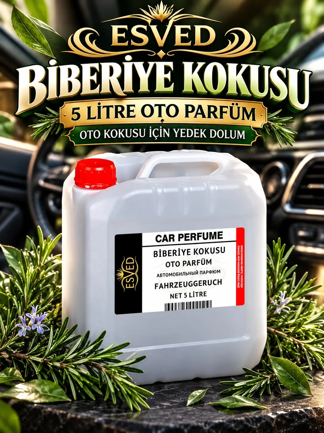 Biberiye Kokusu Araba Kokusu, Oto Parfüm 5 Litre