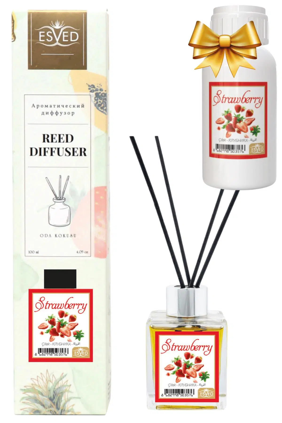Çilek Kokusu 100 Ml Çubuklu Oda Kokusu Yedek Dolum Şişesi Hediyeli Çilek Kokusu 100 Ml Çubuklu Oda Kokusu Yedek Dolum Şişesi Hediyeli
