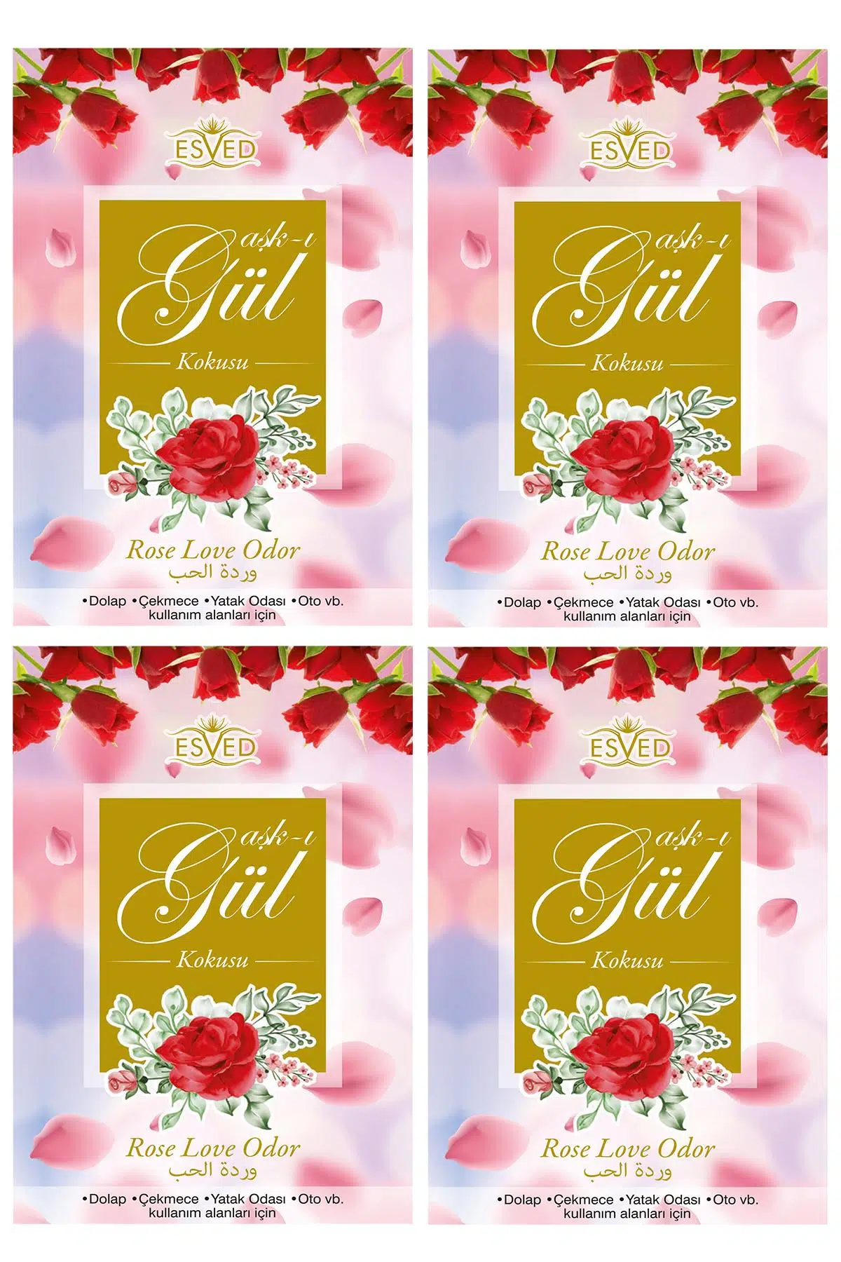 Dolap Ve Çekmece Kokusu Gül Kokusu - 4 Adet