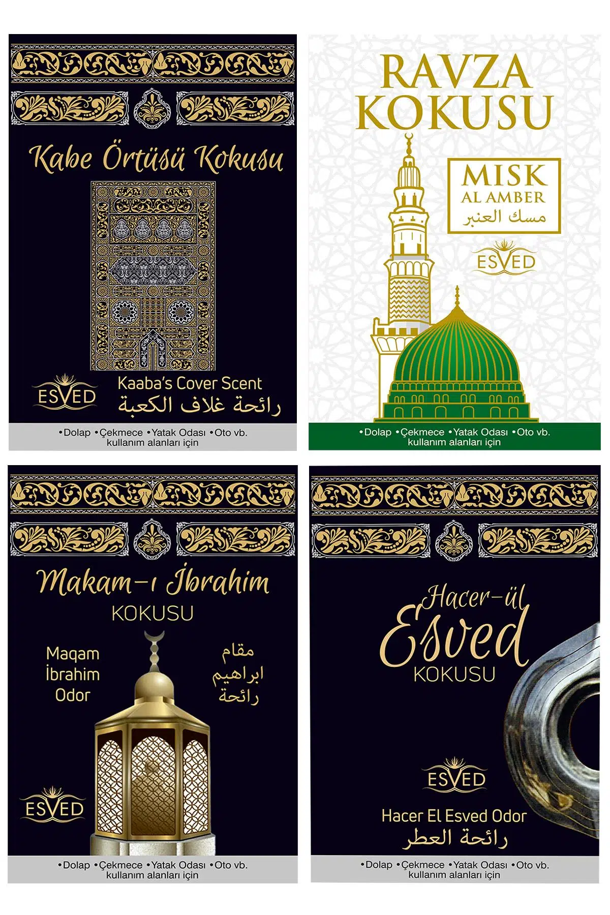 Dolap Ve Çekmece Kokusu Karışık Seri Kabe Örtüsü, Medine Ravza, Hacerül Esved, Ve Makamı İbrahim Kokusu