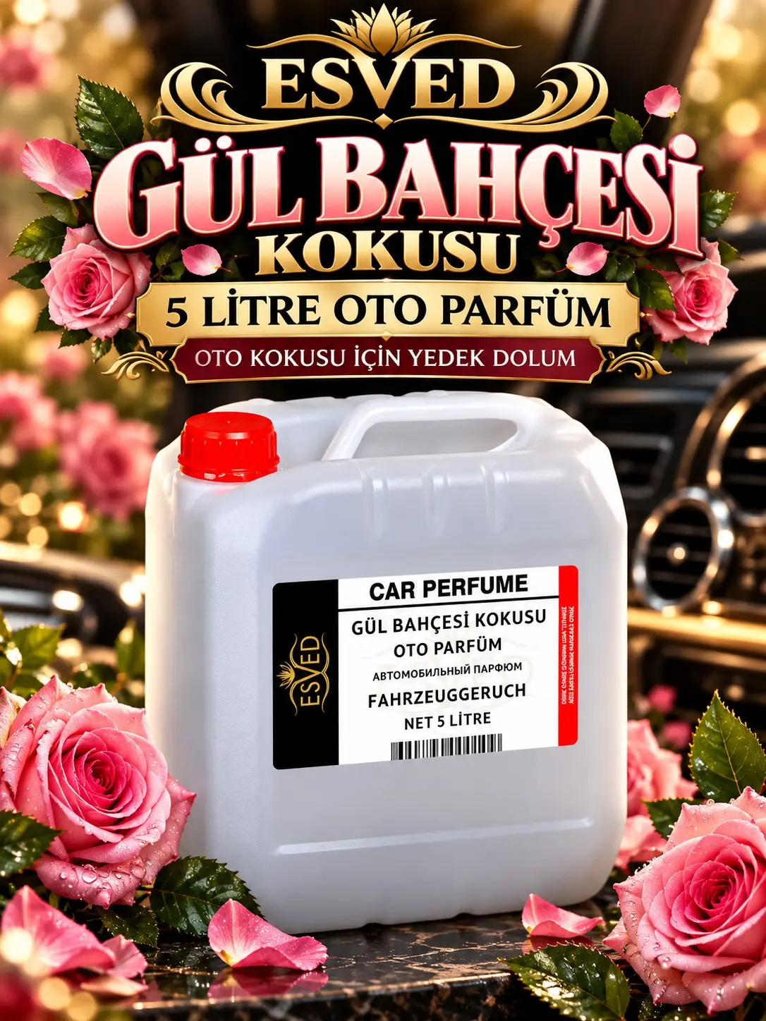 Gül Bahçesi Kokusu Araba Kokusu, Oto Parfüm 5 Litre