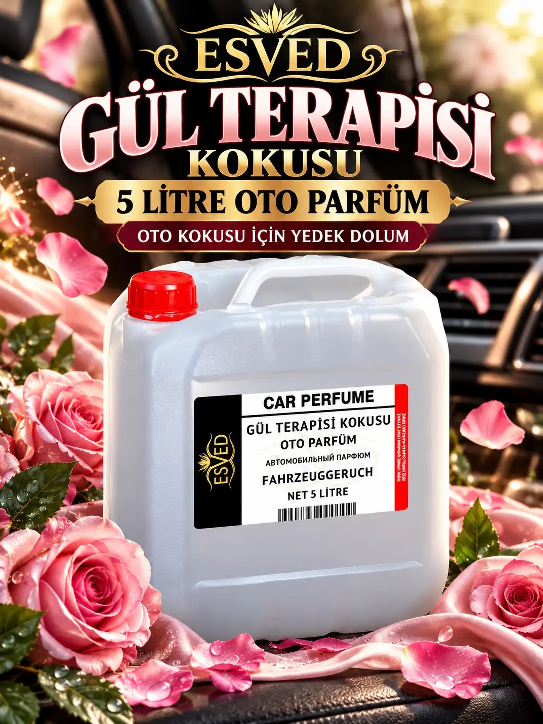 Gül Terapisi Kokusu Araba Kokusu, Oto Parfüm 5 Litre