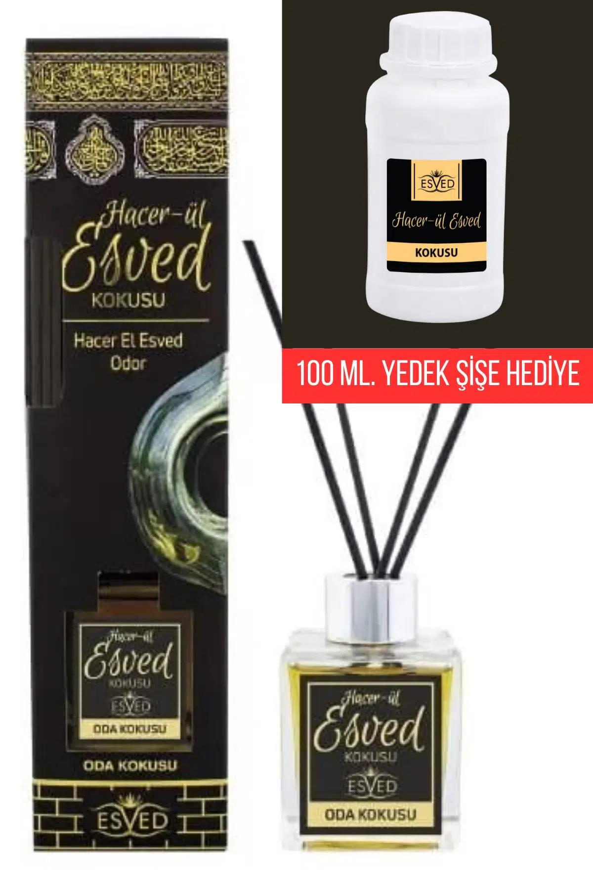 Hacerül Esved Kokusu 100 Ml Çubuklu Oda Kokusu Hacerül Esved Kokusu 100 ml. yedek dolum şişesi hediyeli Hacerül Esved Kokusu 100 Ml Çubuklu Oda Kokusu Hacerül Esved Kokusu 100 ml. yedek dolum şişesi hediyeli