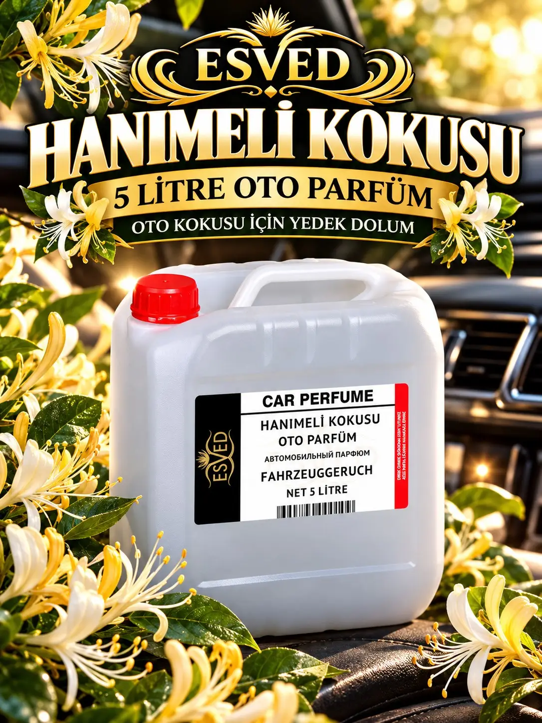 Hanımeli Kokusu Kokusu Araba Kokusu, Oto Parfüm 5 Litre