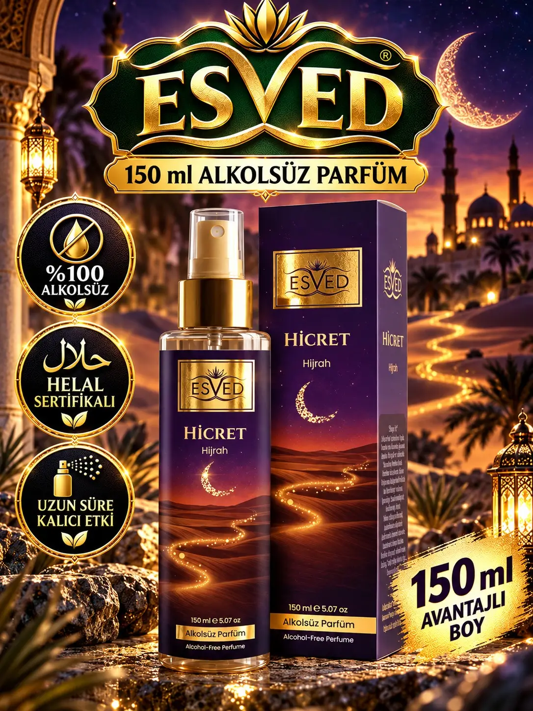 Hicret Kokusu Alkolsüz Parfüm 150 ml.