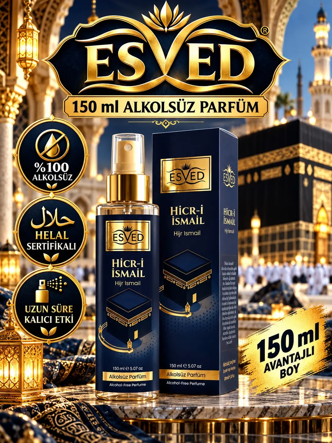 Hicri İsmail Kokusu Alkolsüz Parfüm 150 ml.