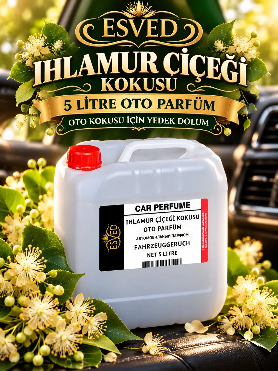 Ihlamur Çiçeği Kokusu Araba Kokusu, Oto Parfüm 5 Litre