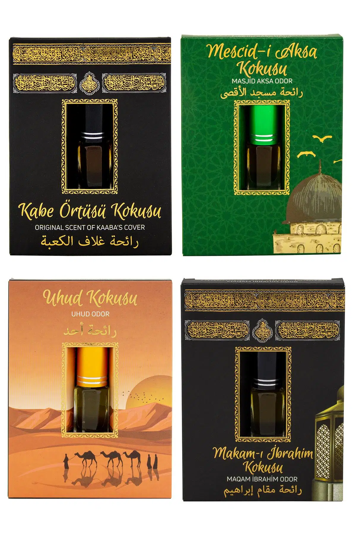 Kabe Örtüsü Kokusu Mescidi Aksa kokusu Uhud Kokusu Ve Makamı İbrahim Kokusu Alkolsüz Esans 3ml