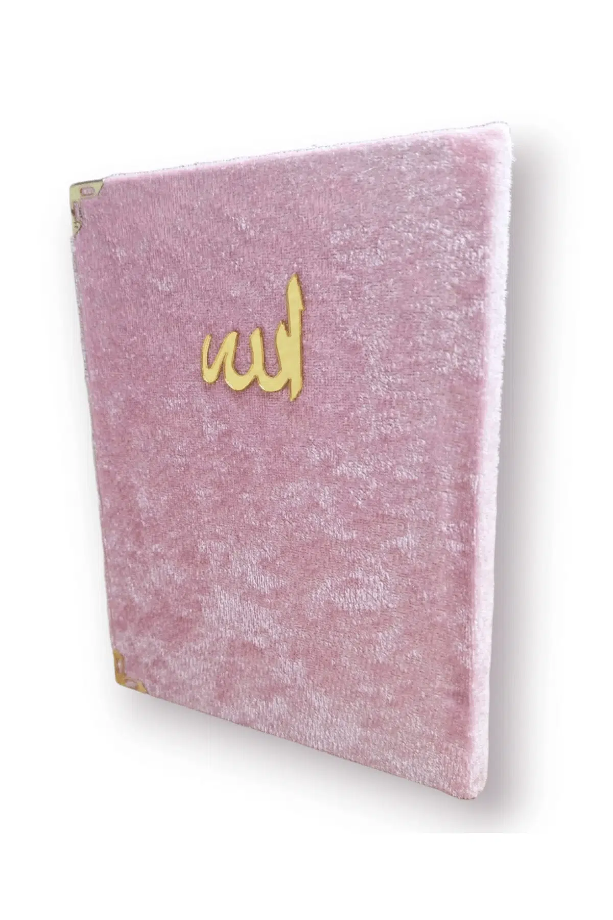 Kadife Kaplı Yasin Kitabı Çanta Boy 12 cm x 17 cm 80 Sayfa 10 Adet Pembe Renk