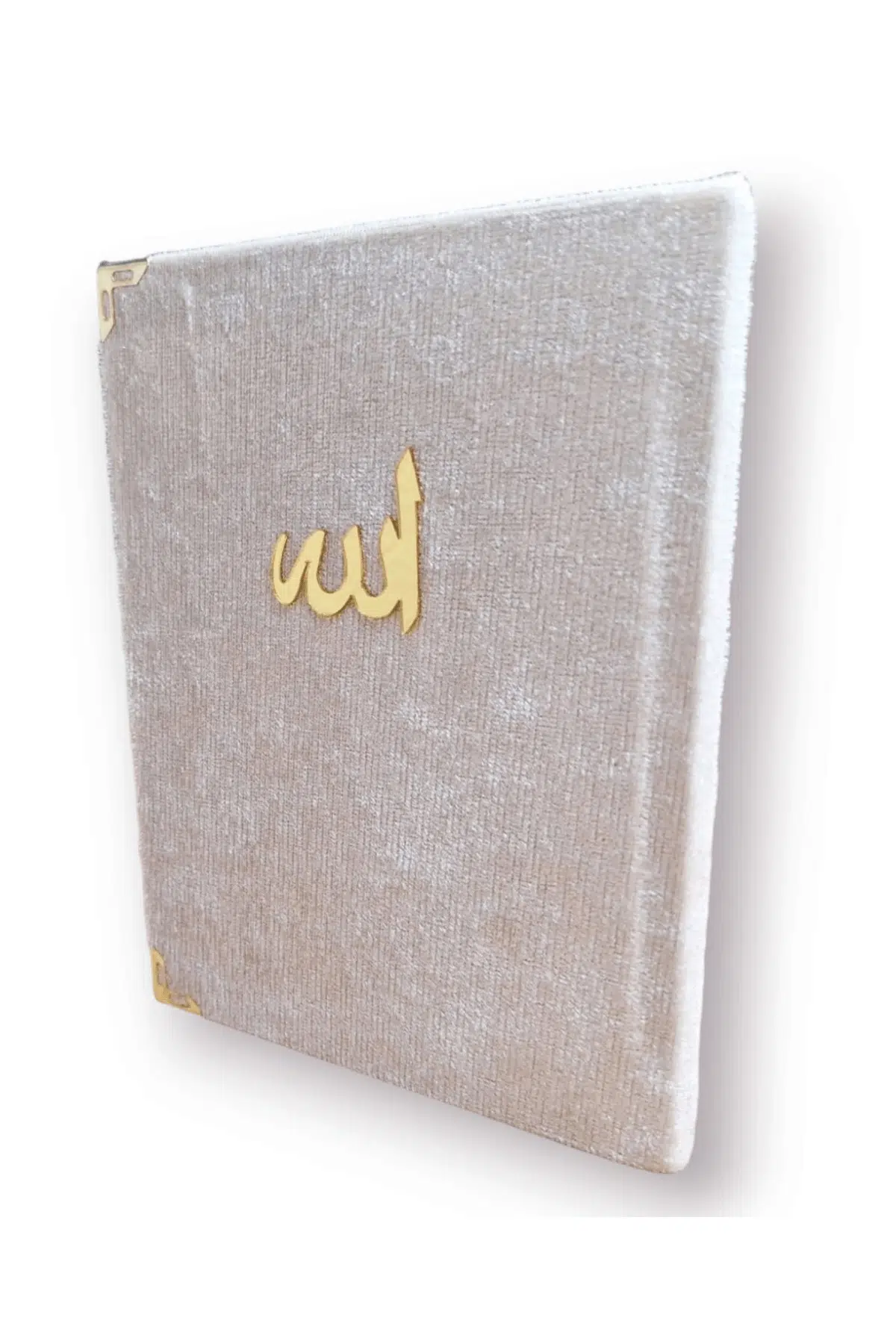 Kadife Kaplı Yasin Kitabı Çanta Boy 12 cm x 17 cm 80 Sayfa 10 Adet Krem Renk
