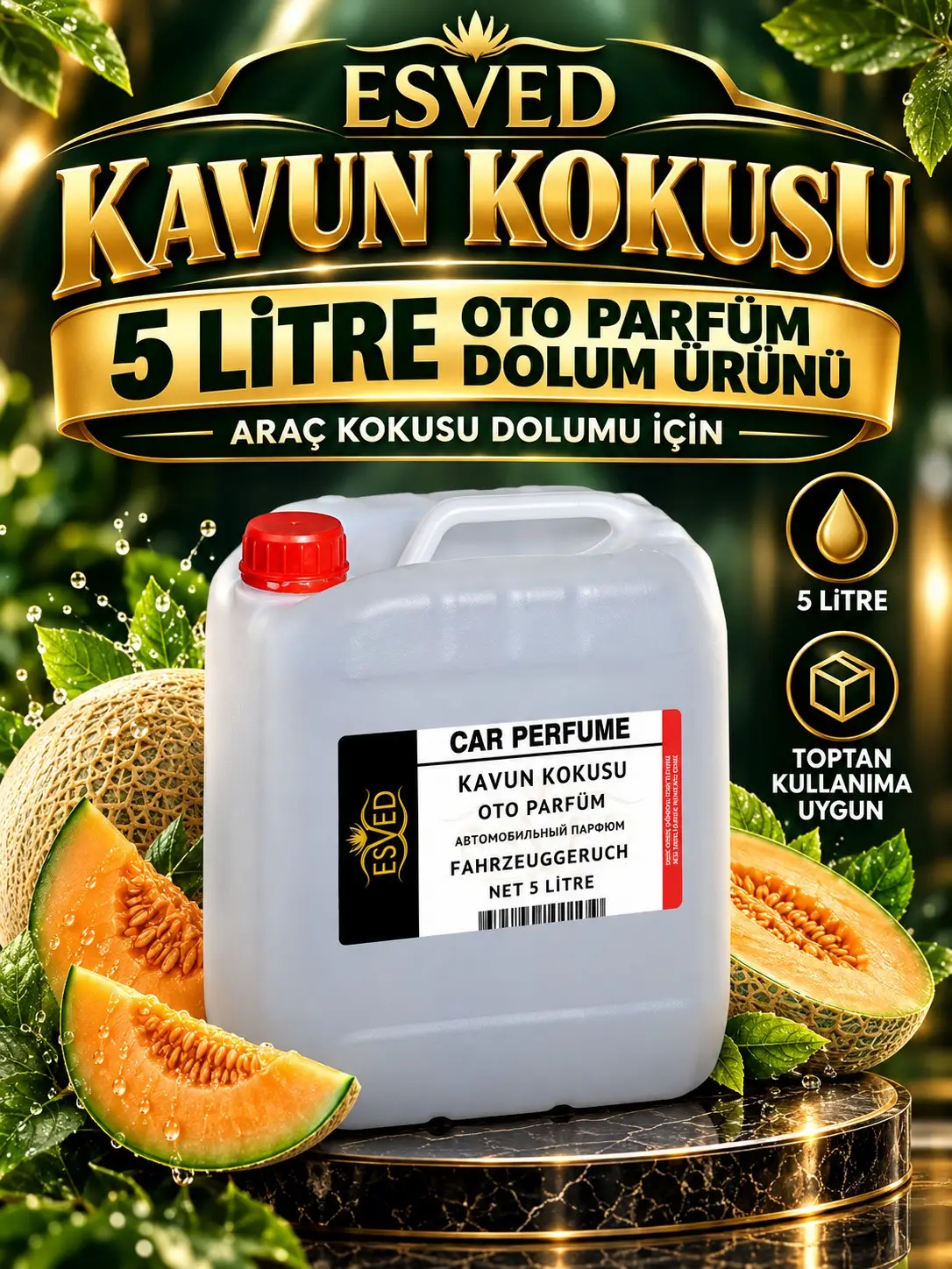 Kavun Kokusu Araba Kokusu, Oto Parfüm 5 Litre Kavun Kokusu Araba Kokusu, Oto Parfüm 5 Litre