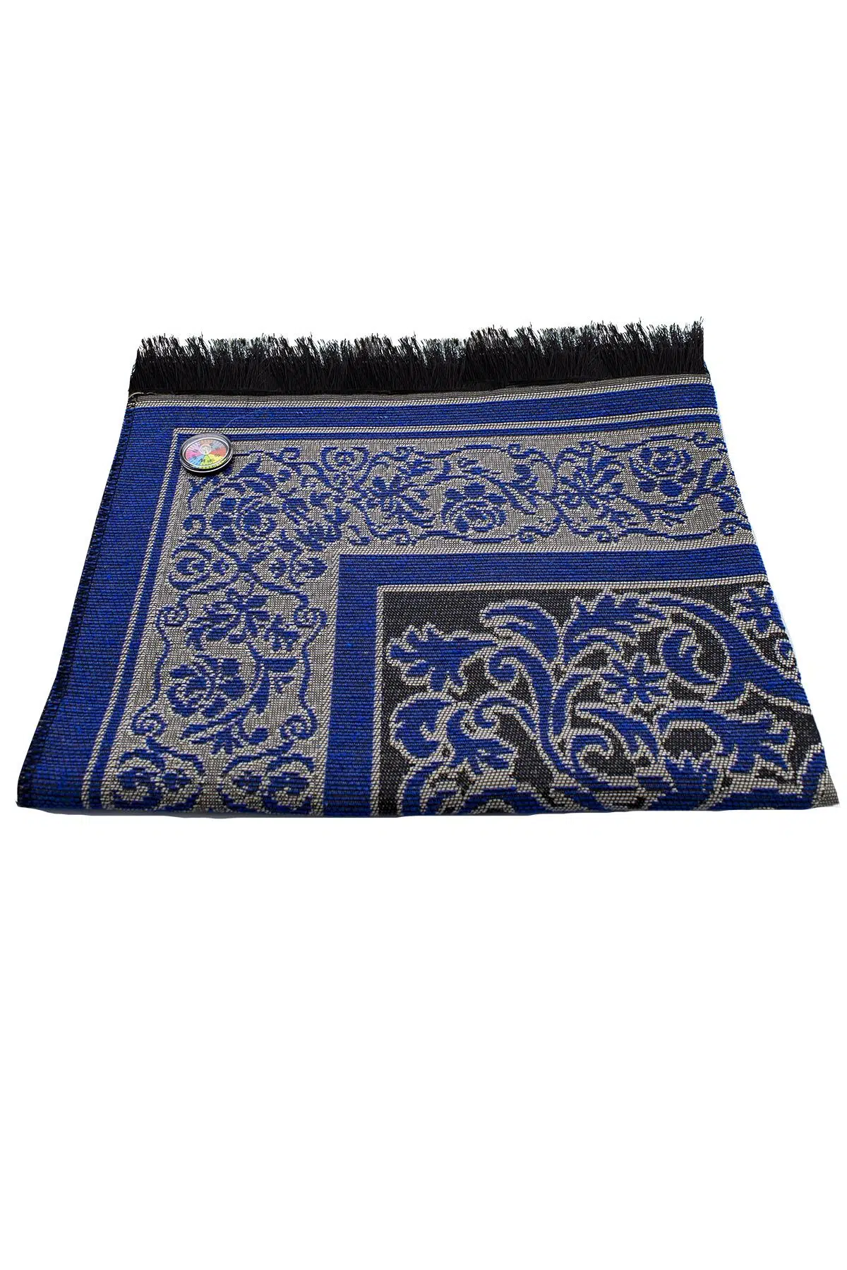 Kıbleyi Gösteren Pusulalı Mavi Seccade