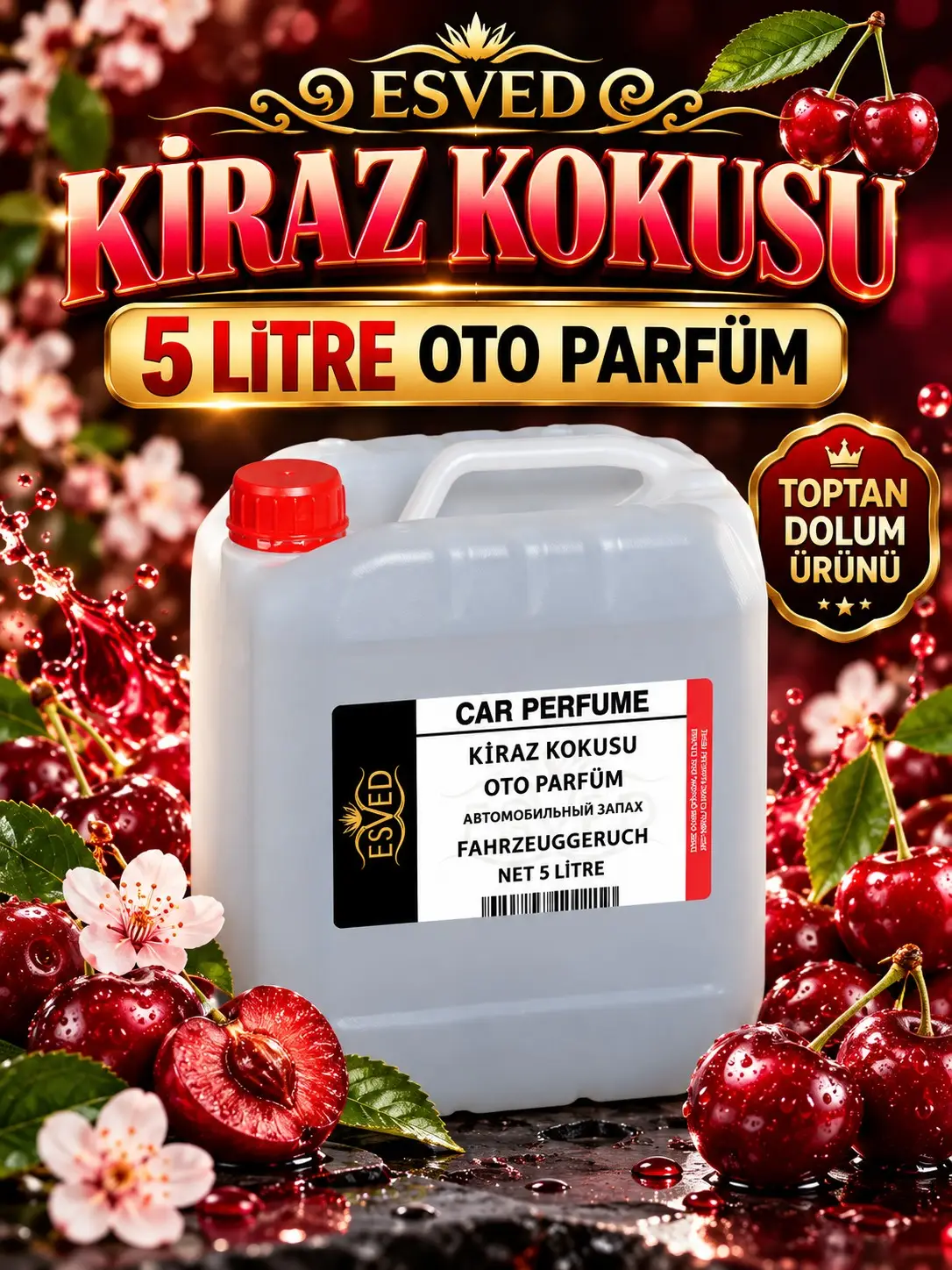 Kiraz Kokusu Araba Kokusu, Oto Parfüm 5 Litre Kiraz Kokusu Araba Kokusu, Oto Parfüm 5 Litre