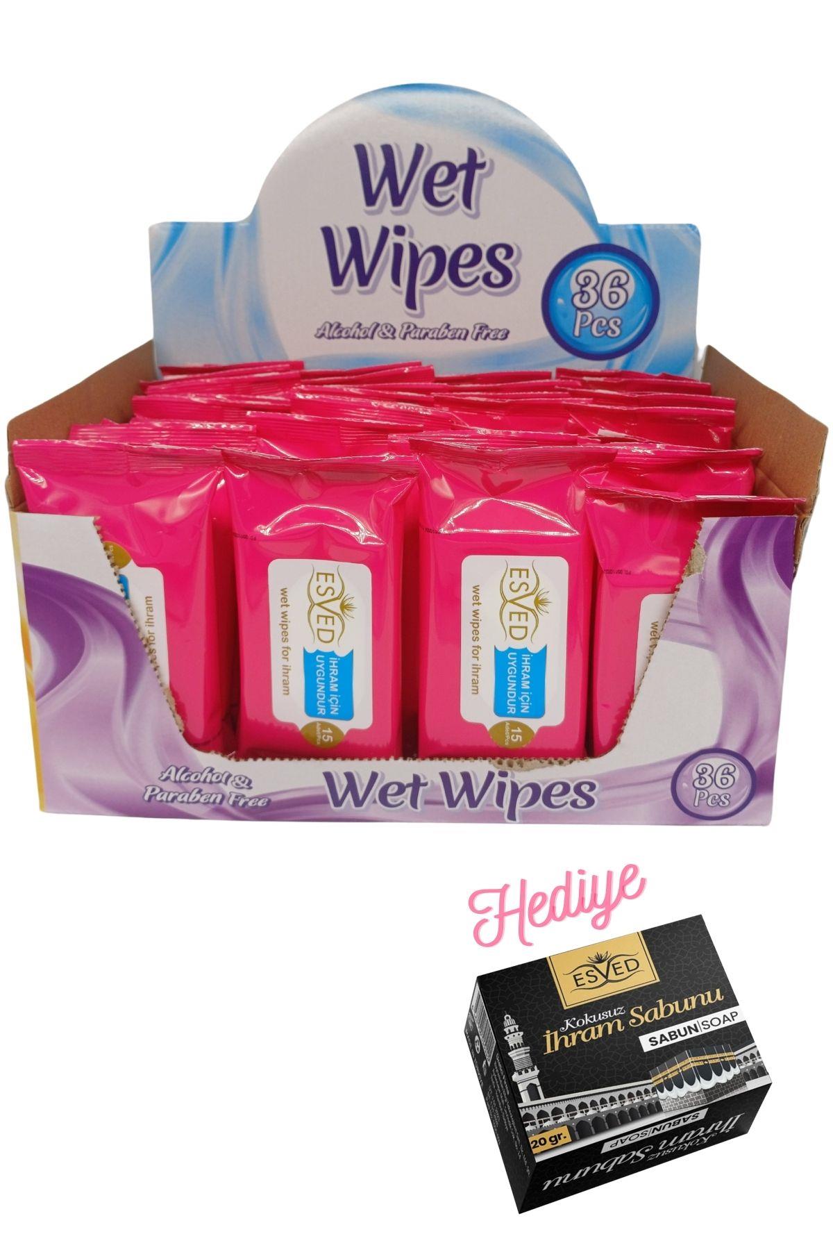 Kokusuz Islak Mendil 36 Adet İhram Sabunu Hediyeli