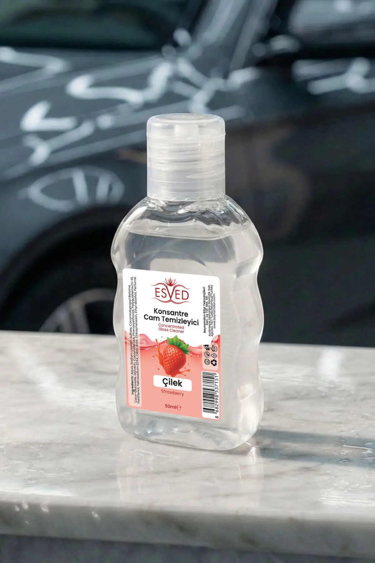 Konsantre Cam Temizleme Sabunu Çilek Parfümlü 50 ml 10 adet Konsantre Cam Temizleme Sabunu Çilek Parfümlü 50 ml 10 adet