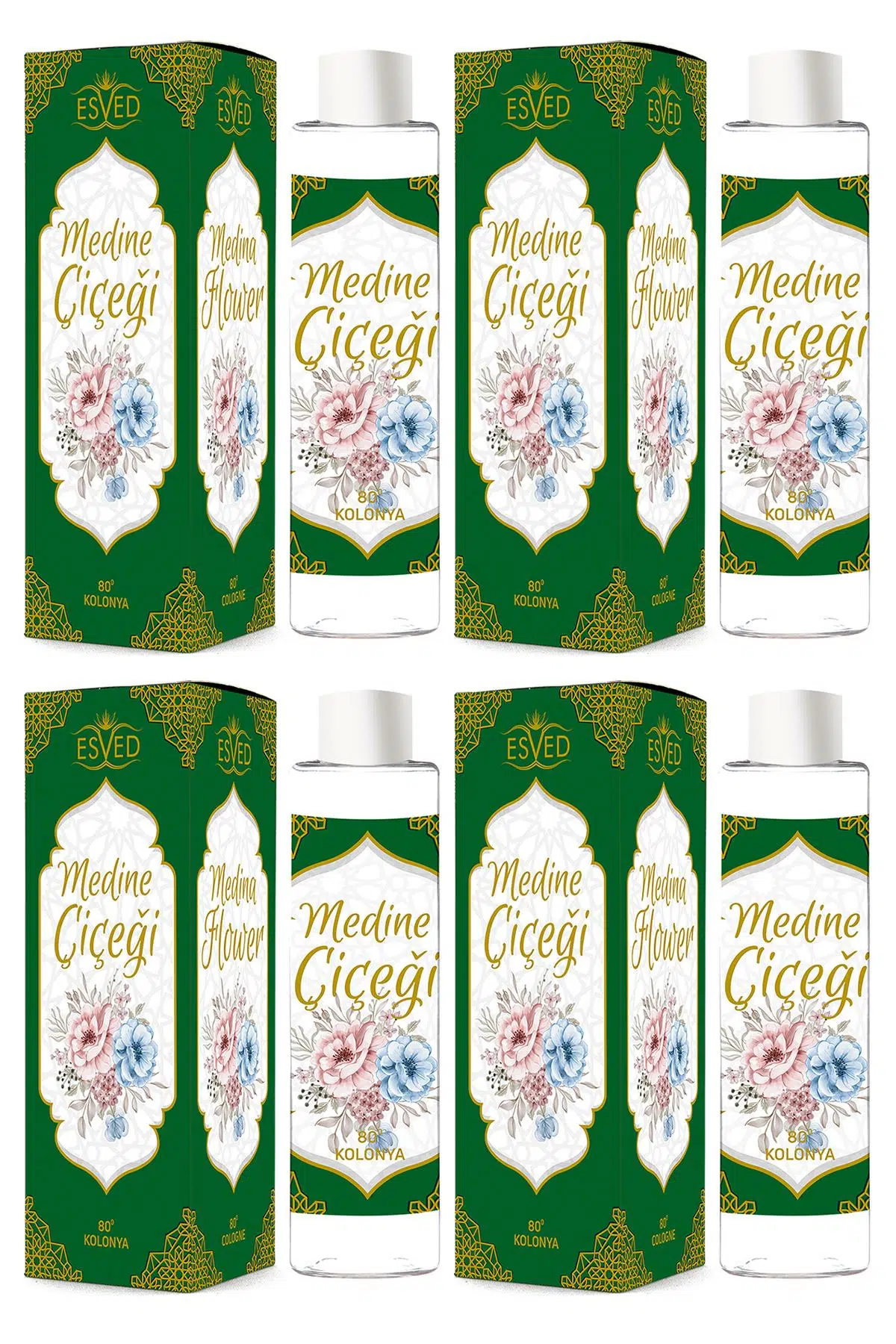 Medine Çiçeği Kolonya 400Ml. 80 Derece 4 Adet 