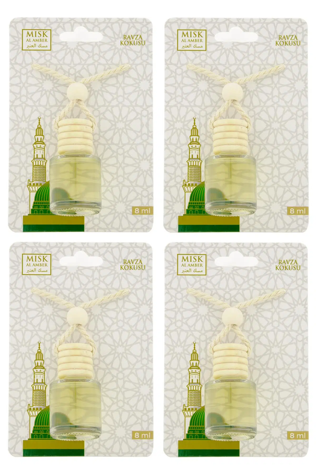 Medine Ravza Kokusu 8 Ml Araba Kokusu Cam Şişe 4 Adet