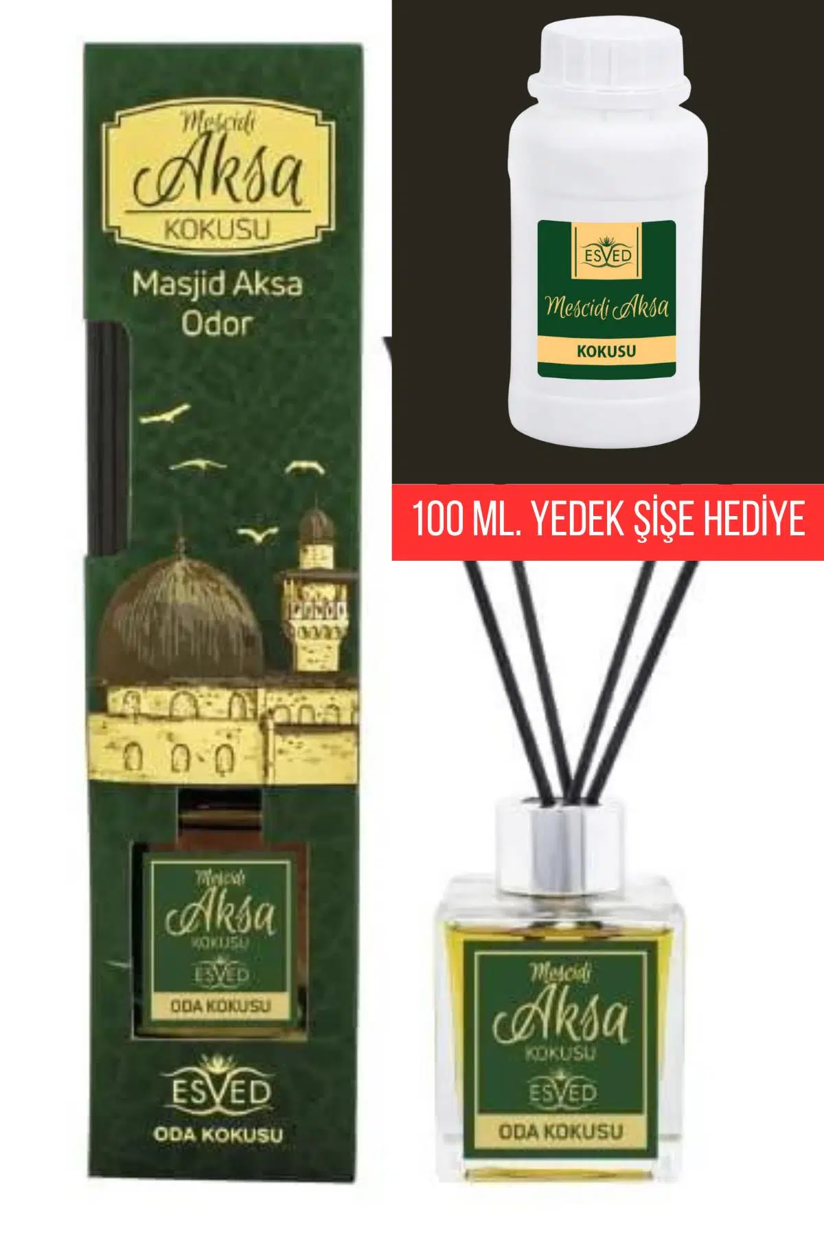 Mescidi Aksa 100 Ml Çubuklu Oda Kokusu Mescidi Aksa 100 ml. yedek dolum şişesi hediyeli Mescidi Aksa 100 Ml Çubuklu Oda Kokusu Mescidi Aksa 100 ml. yedek dolum şişesi hediyeli