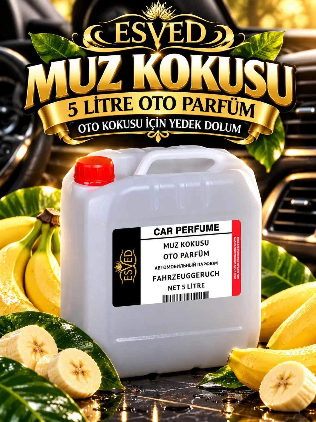 Muz Kokusu Araba Kokusu, Oto Parfüm 5 Litre Muz Kokusu Araba Kokusu, Oto Parfüm 5 Litre