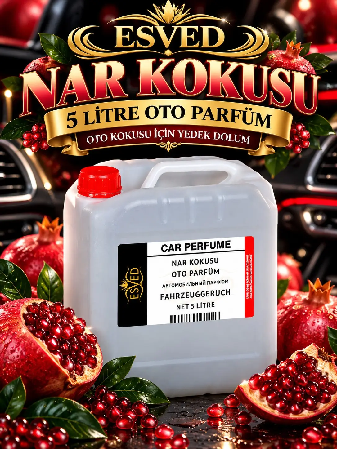 Nar Kokusu Araba Kokusu, Oto Parfüm 5 Litre Nar Kokusu Araba Kokusu, Oto Parfüm 5 Litre