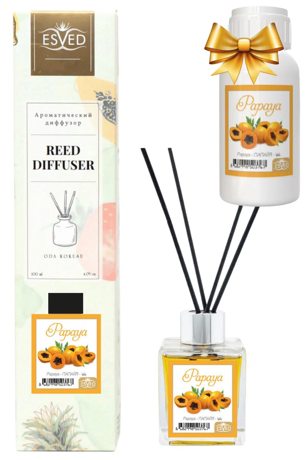 Papaya Kokusu 100 Ml Çubuklu Oda Kokusu Yedek Dolum Şişesi Hediyeli Papaya Kokusu 100 Ml Çubuklu Oda Kokusu Yedek Dolum Şişesi Hediyeli