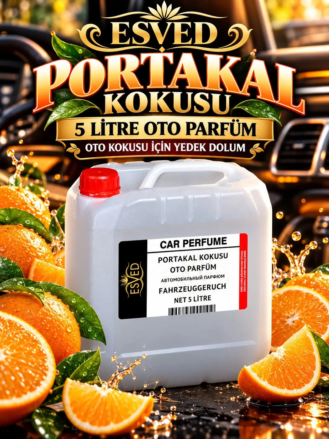 Portakal Kokusu Araba Kokusu, Oto Parfüm 5 Litre Portakal Kokusu Araba Kokusu, Oto Parfüm 5 Litre