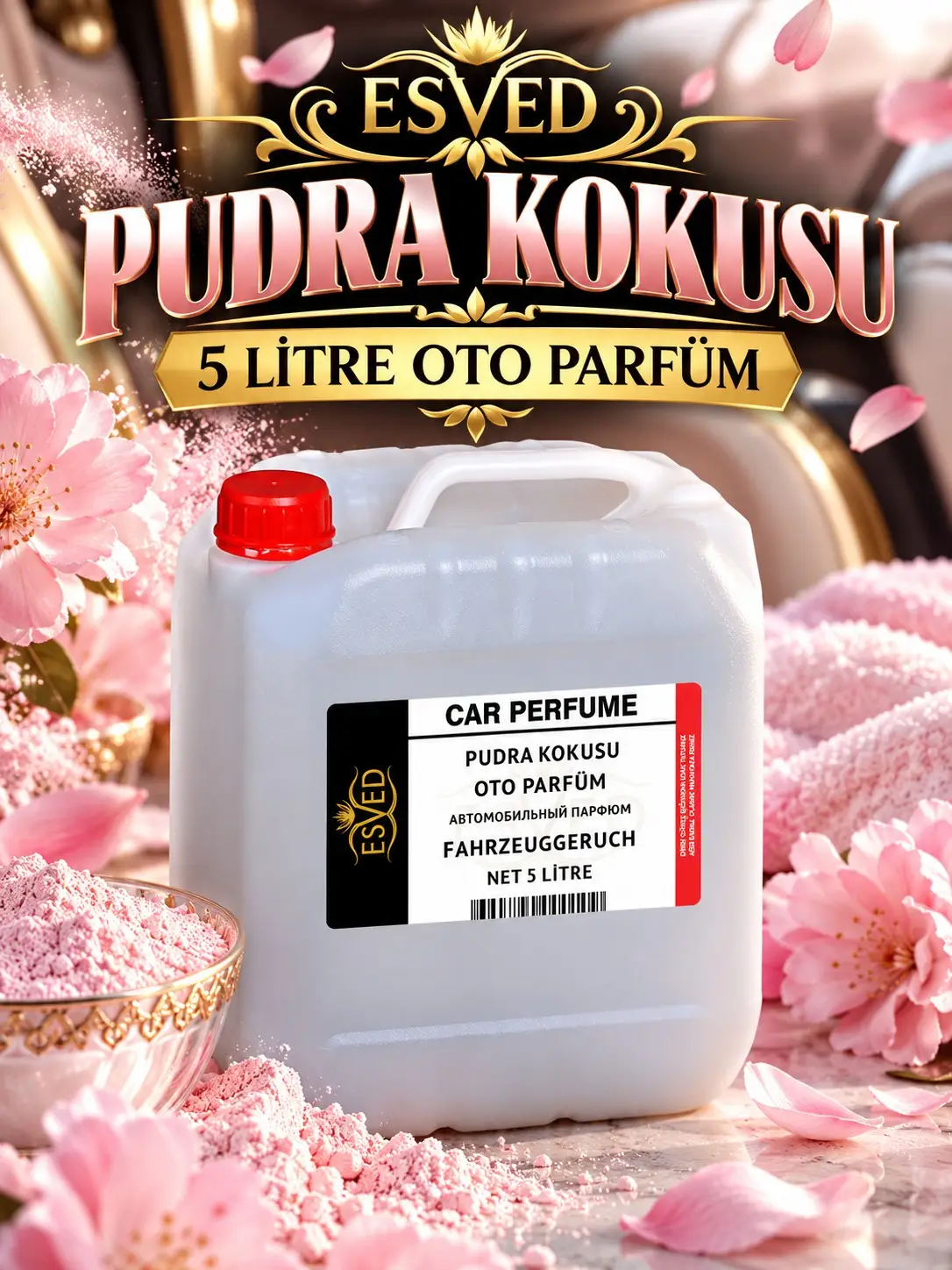 Pudra Kokusu Araba Kokusu, Oto Parfüm 5 Litre