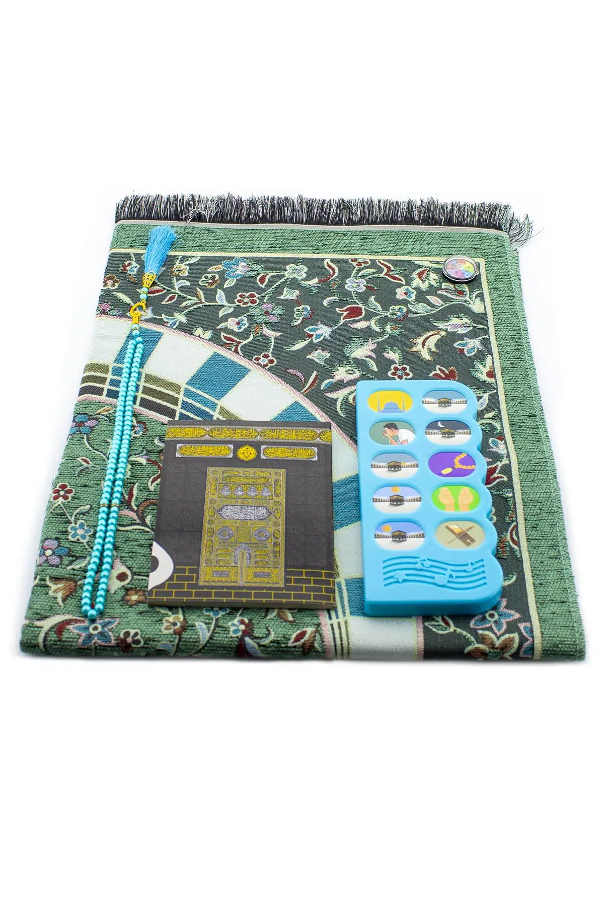 Sesli Namaz Öğreten Sesli Seccade Sesli Namaz Öğreten Cihaz Mavi ve Yasin Cüzü Tesbih Pusula