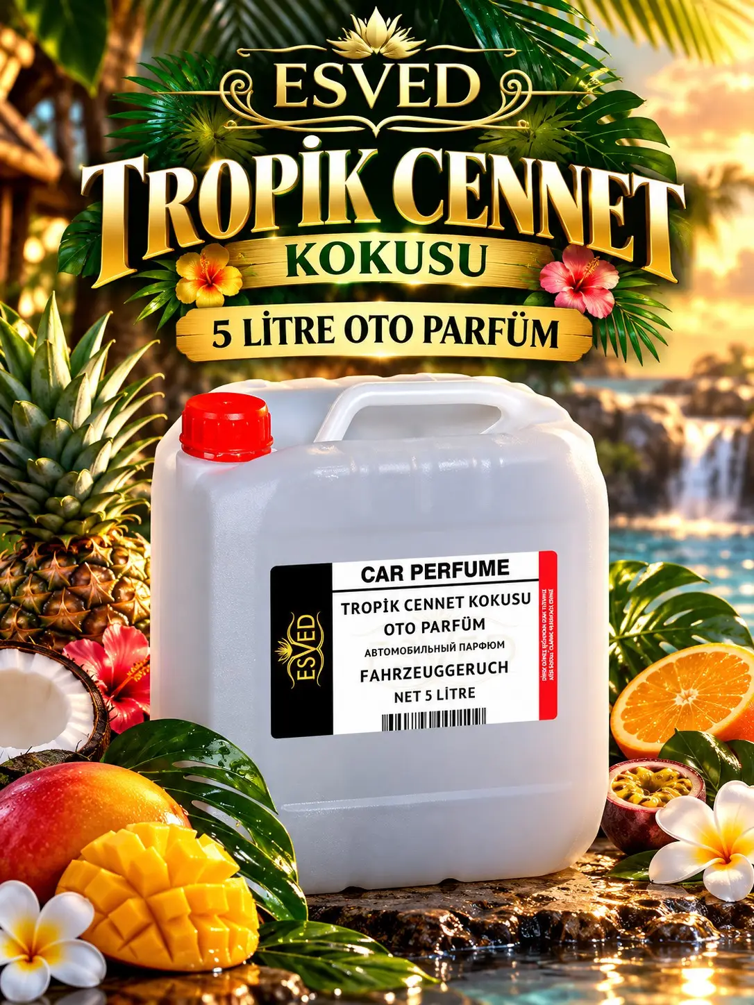 Tropik Cennet Kokusu Araba Kokusu, Oto Parfüm 5 Litre