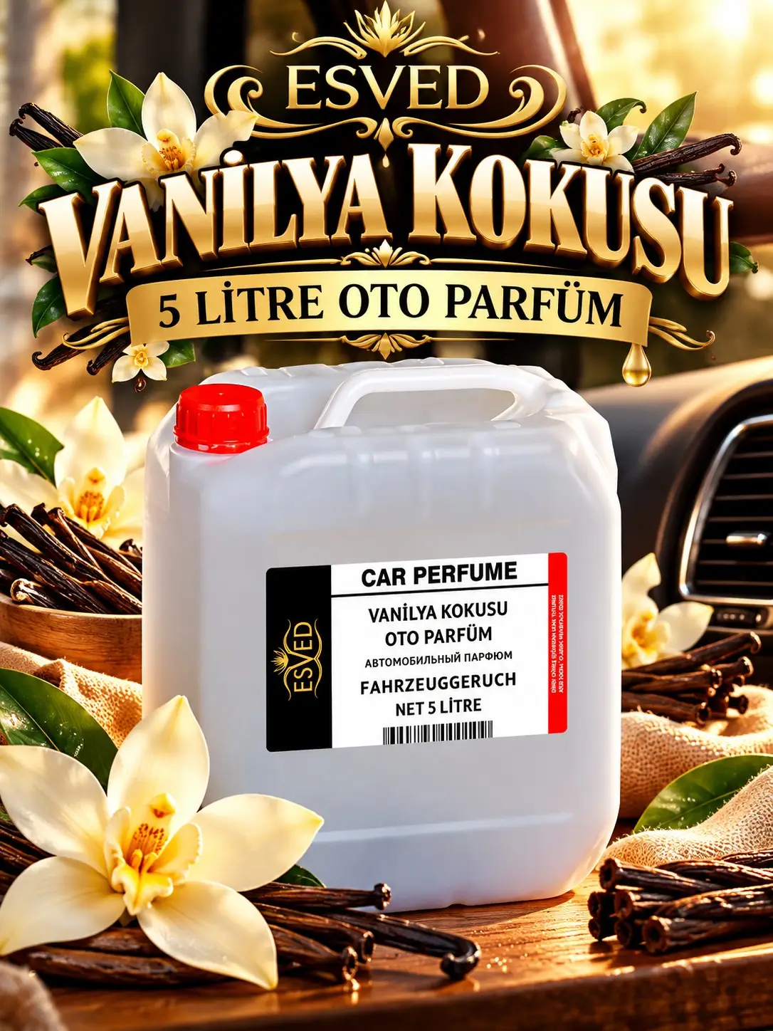 Vanilya Kokusu Araba Kokusu, Oto Parfüm 5 Litre